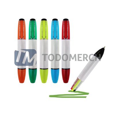 Resaltador 3 colores con lapicero