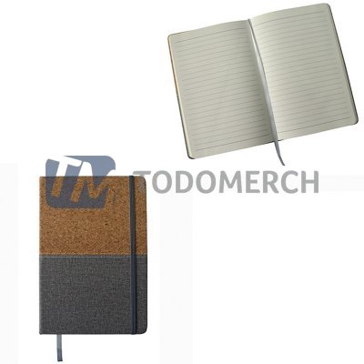 Libreta A5 corcho con biocuero texturizado