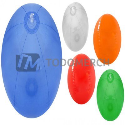 Pelota de playa inflable transparente