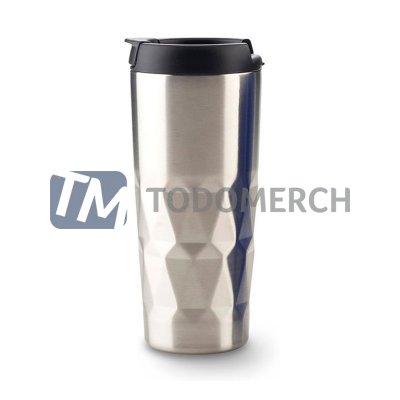 Travel Mug Metálico Plateado