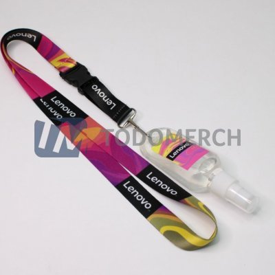 Lanyard y Atomatizador con alcohol